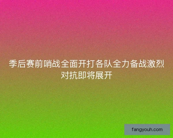 季后赛前哨战全面开打各队全力备战激烈对抗即将展开