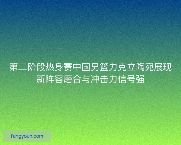 第二阶段热身赛中国男篮力克立陶宛展现新阵容磨合与冲击力信号强